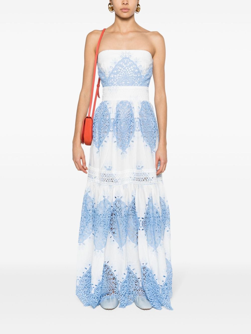 Evarae Mia lace-embroidered maxi dress - Wit