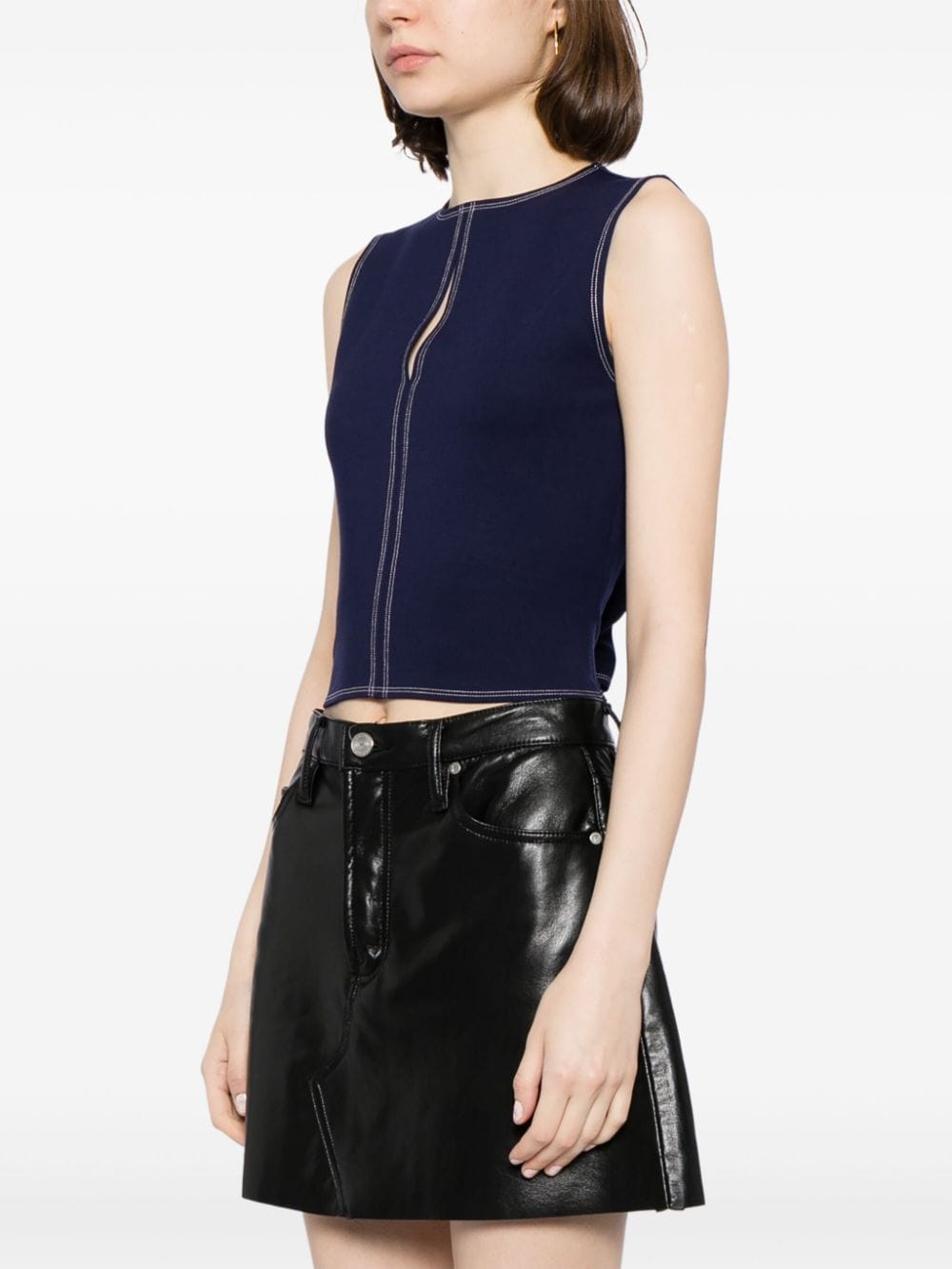 Shop Reformation Carsyn Cut-out Top In Blue