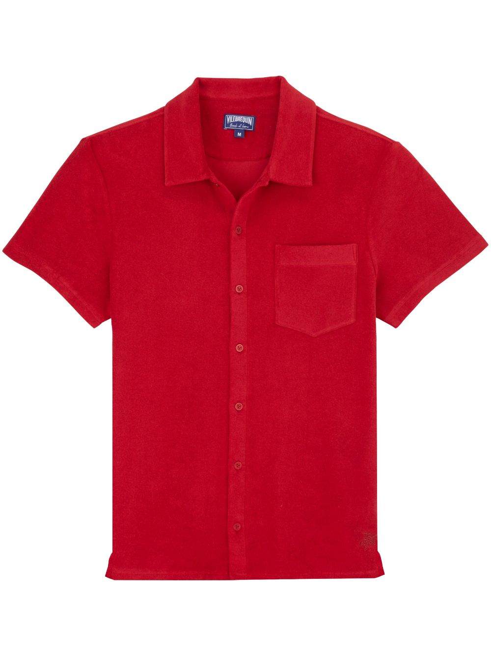 Vilebrequin Button-up Terry-cloth Bowling Shirt In Rot