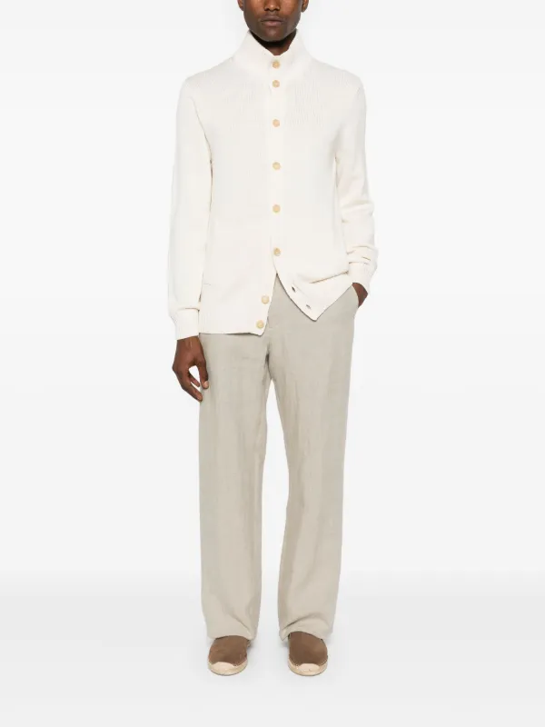 Zanone high-neck Cotton Cardigan | Neutrals | FARFETCH KW