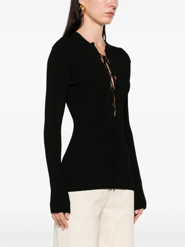 Stella McCartney レースアップ プルオーバー | ブラック | FARFETCH JP