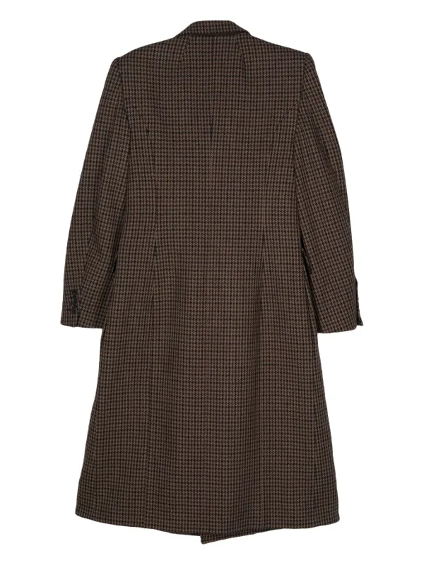 BALENCIAGA Houndstooth Coat 千鳥格子　2019FW Balenciaga Houndstooth Wool double-breasted Coat | Brown