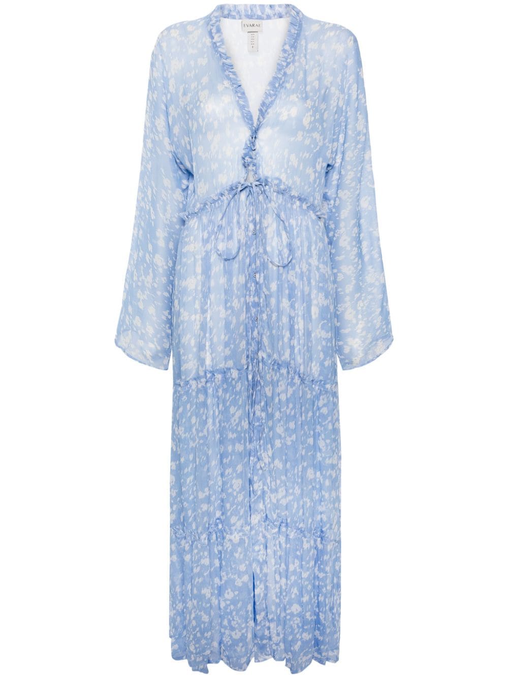 Shop Evarae Talia Abstract-print Maxi Dress In Blue