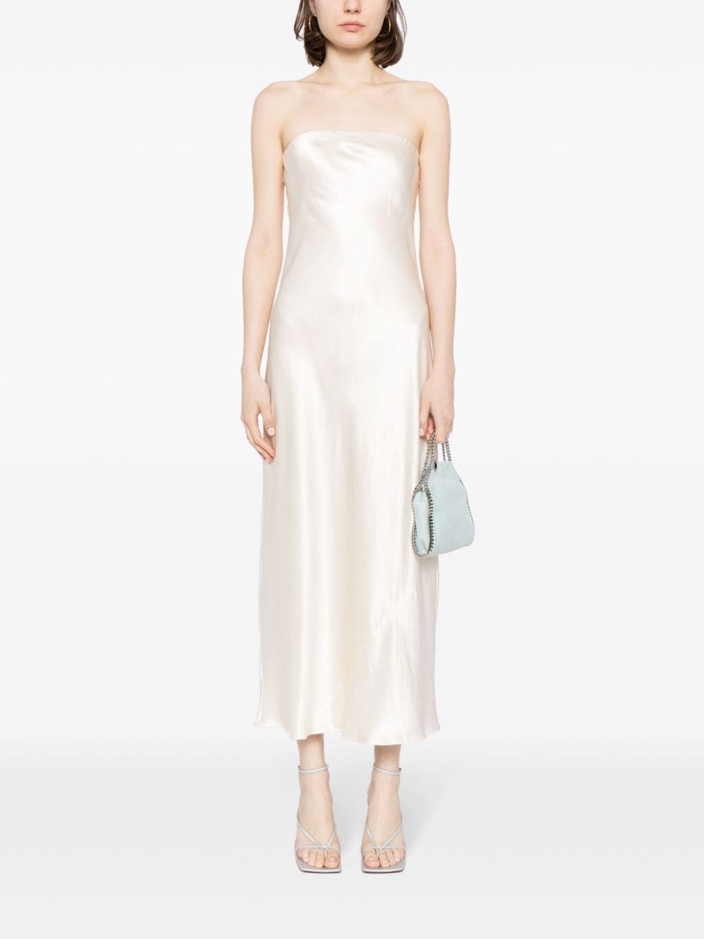 Shop Reformation Joana Silk Maxi Dress In Neutrals