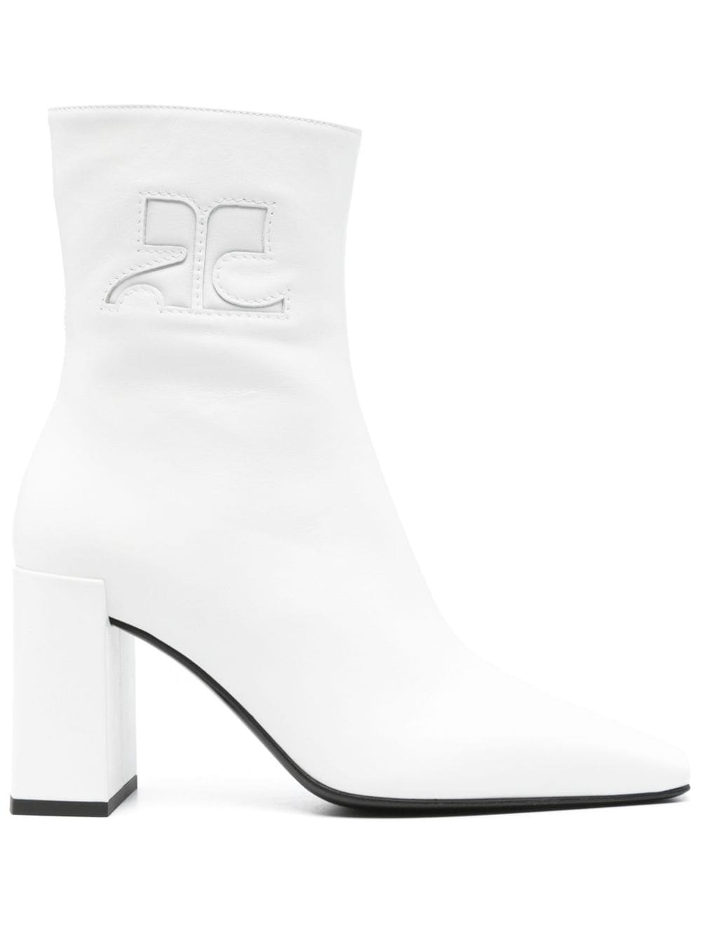 Shop Courrèges Heritage Ankle Boots In White