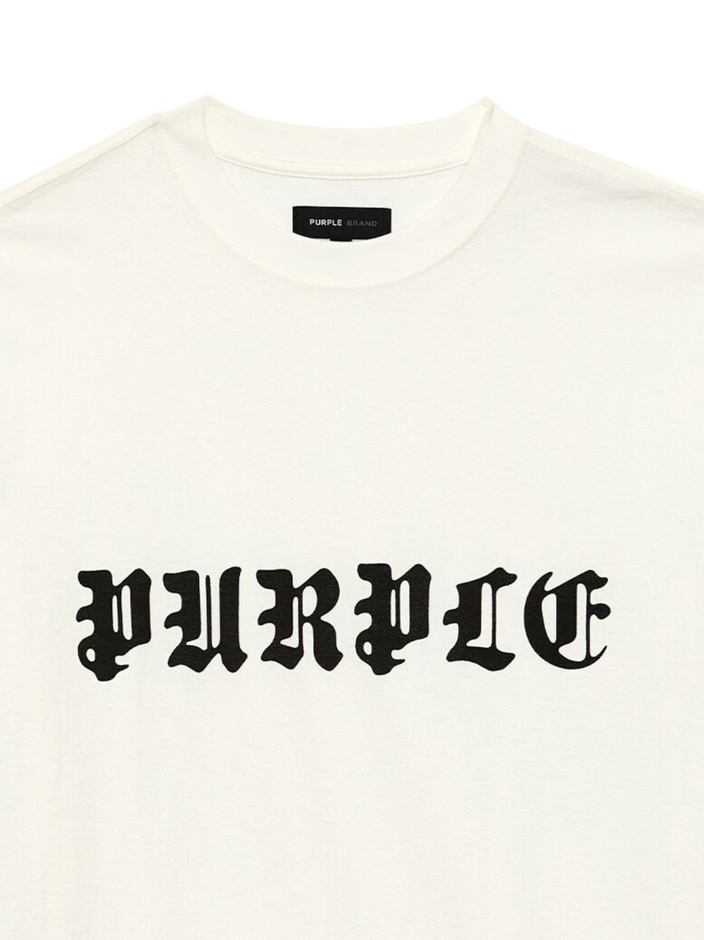 Purple Brand Gothic Wordmark cotton T-shirt - Wit