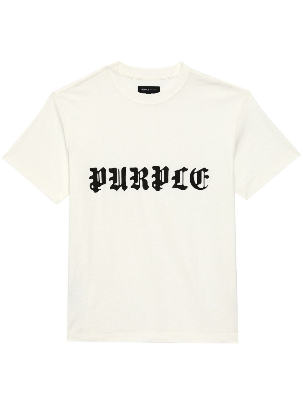 Shop Purple Brand Gothic Wordmark Cotton T-shirt In White