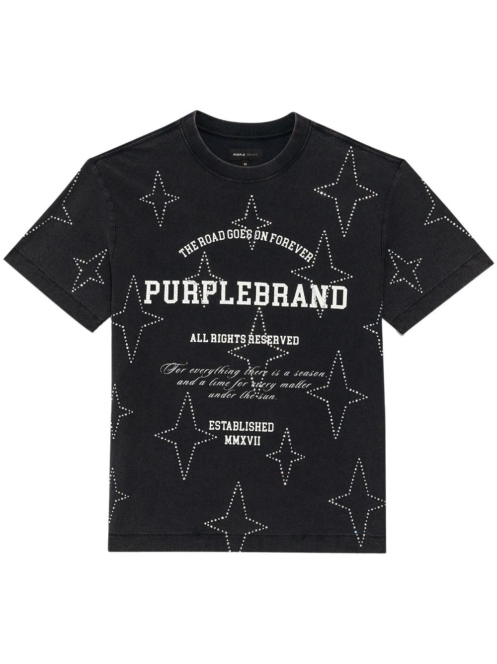 Shop Purple Brand Crystal-embellished Cotton T-shirt In Black