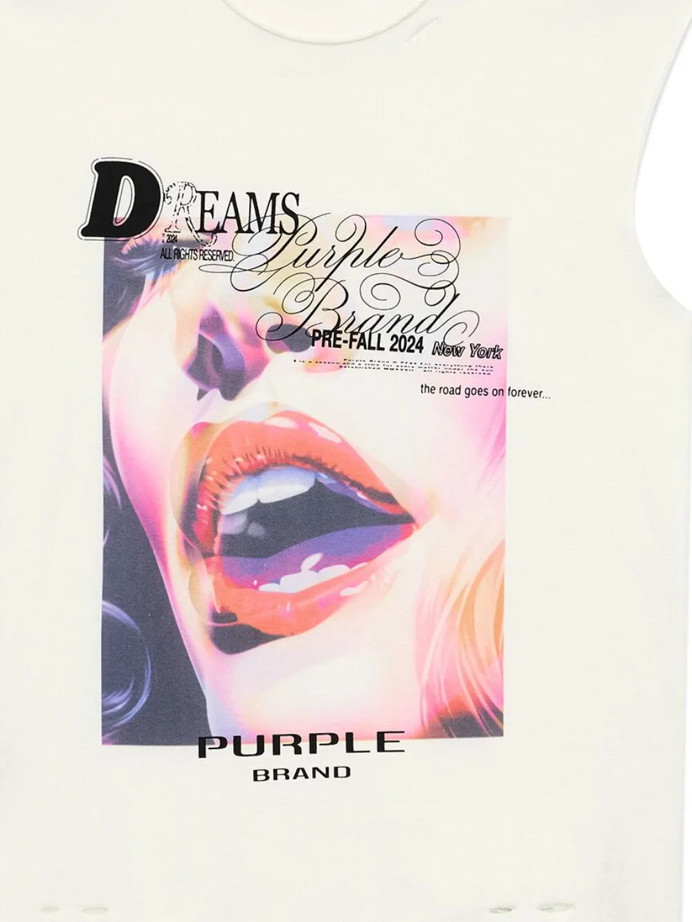Purple Brand Katoenen tanktop met fotoprint - Wit