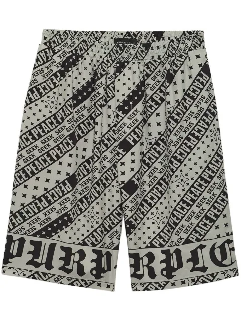 Purple Brand Flag Bandana bermuda shorts