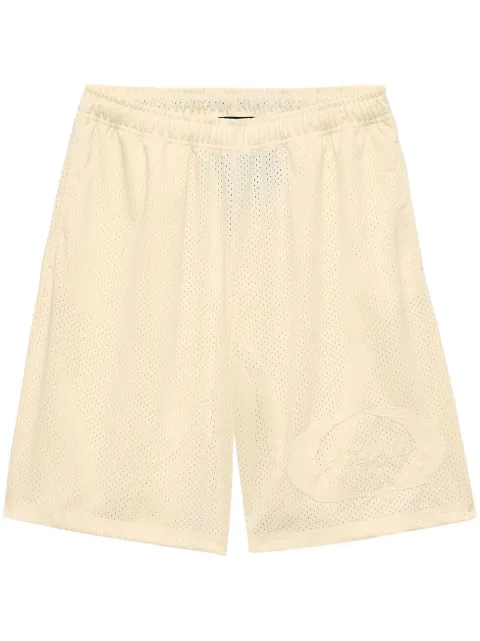 Purple Brand Crest mesh track shorts