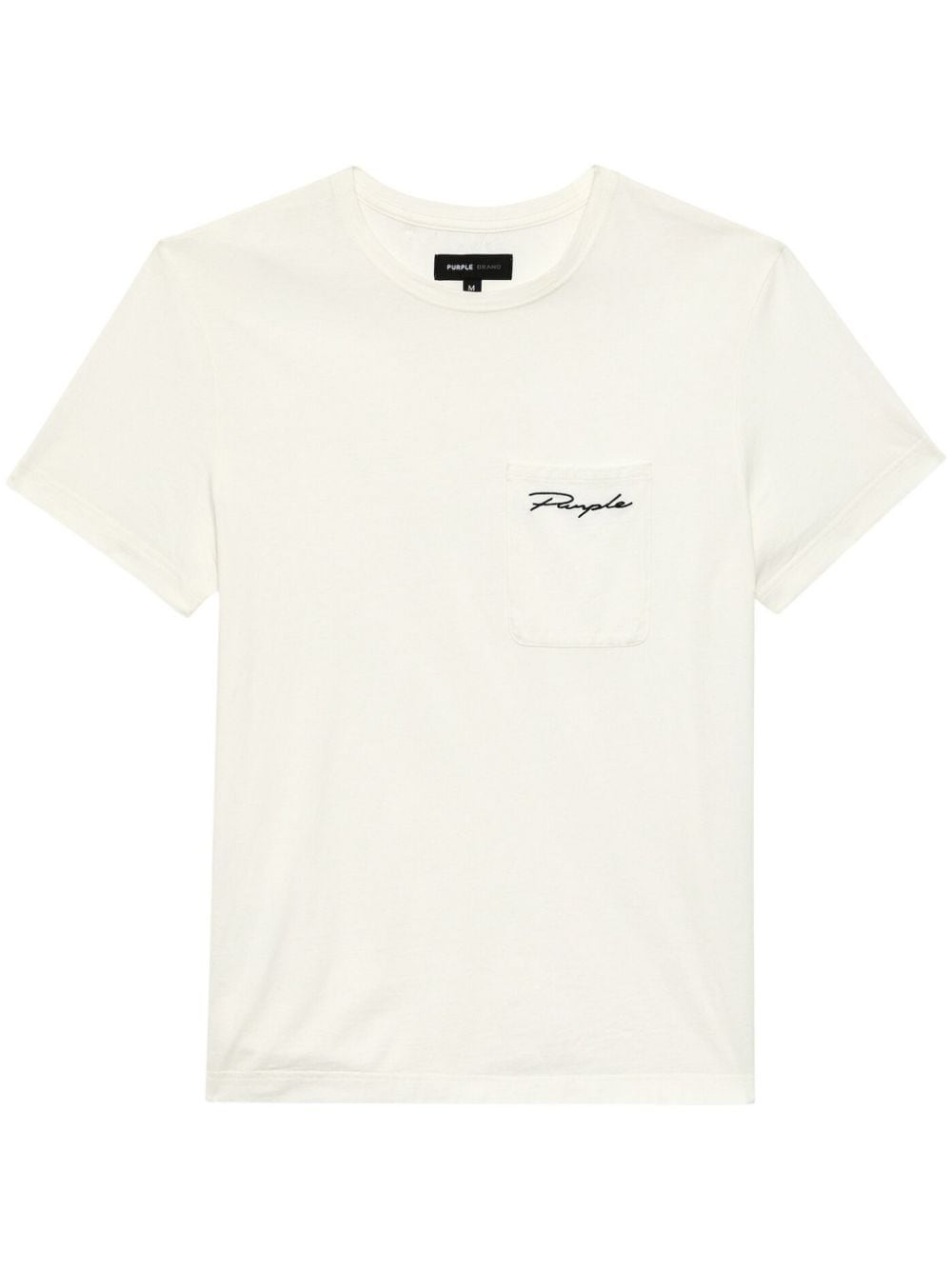 Shop Purple Brand Script Logo-print T-shirt In White