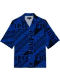 Purple Brand Flag Bandana button-up cotton shirt - Blue