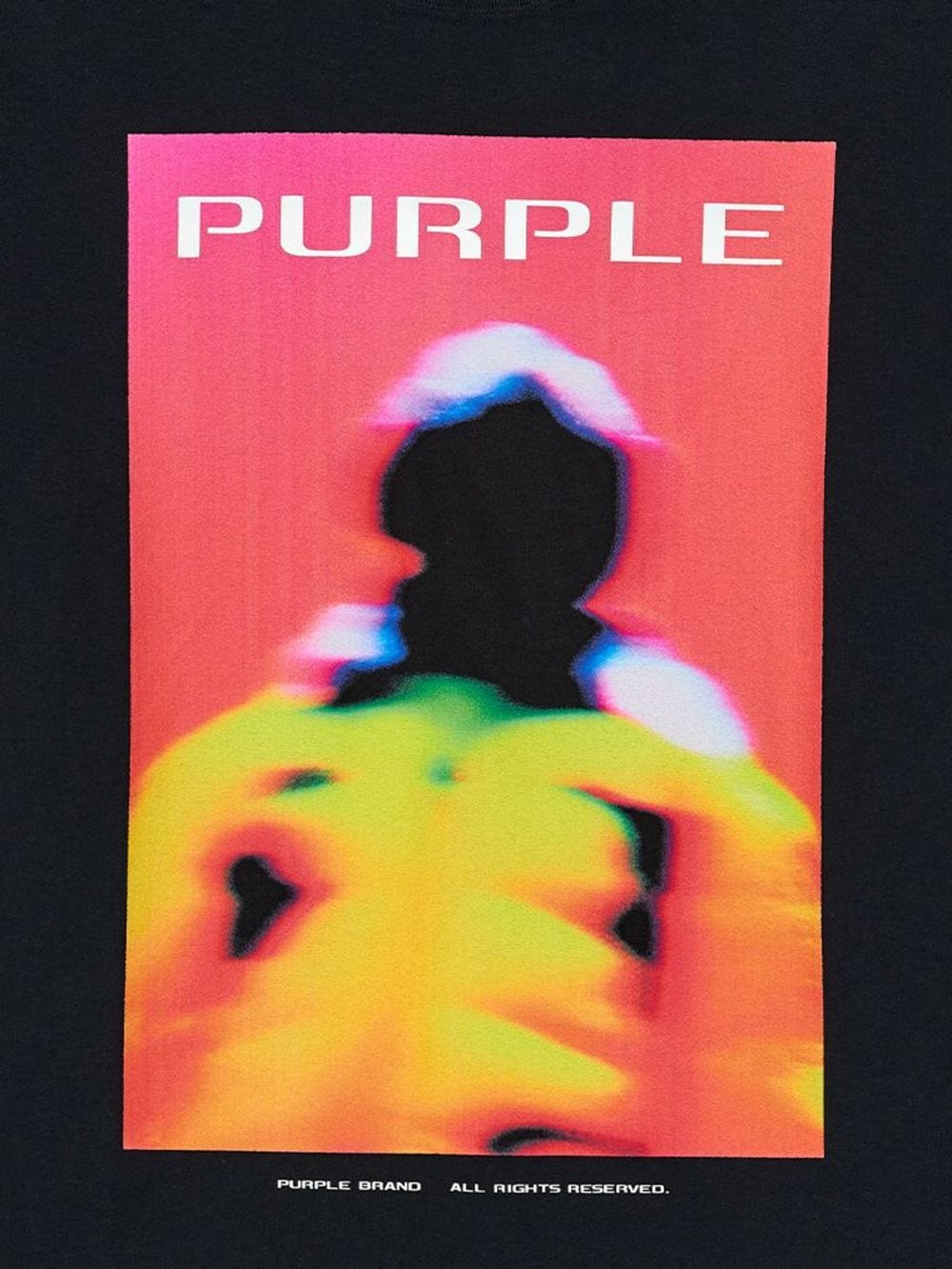 Purple Brand T-shirt met fotoprint Zwart