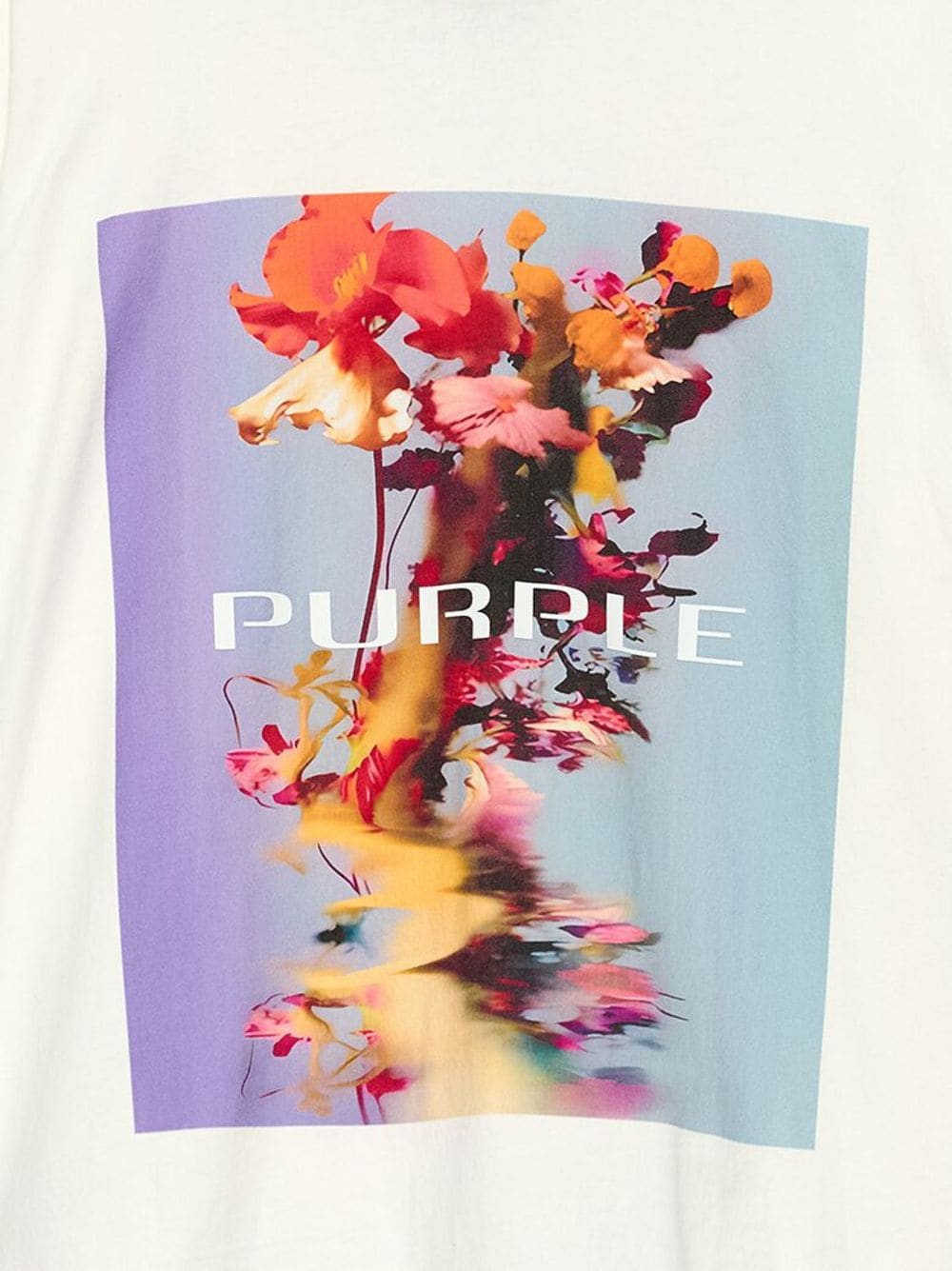 Shop Purple Brand Smudge-print Cotton T-shirt In White