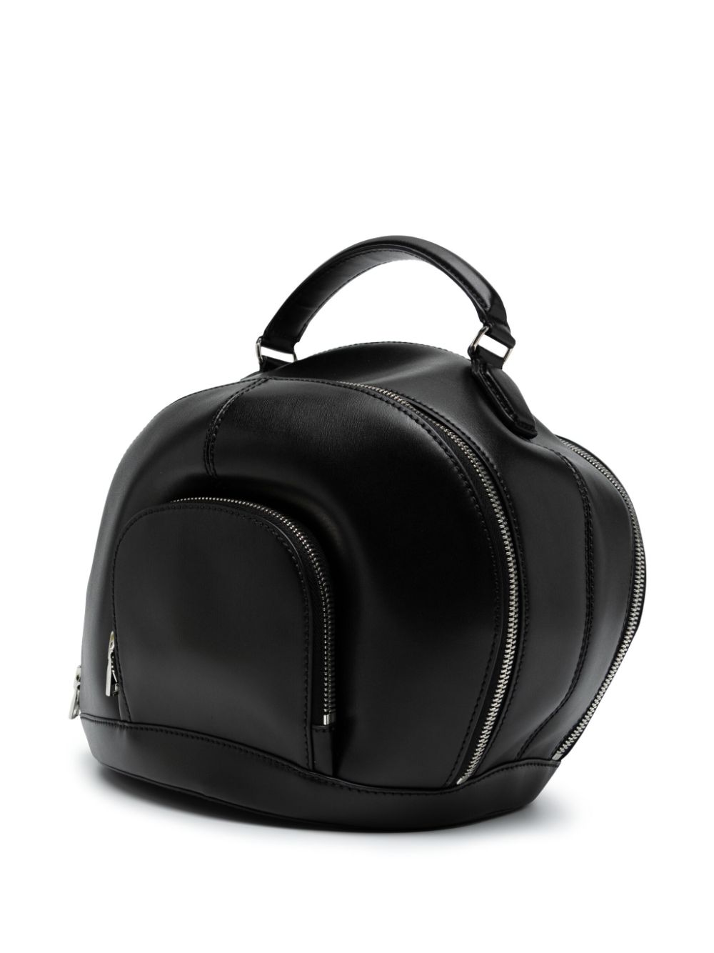 Shop Juunj Logo-lettering Leather Tote Bag In Black