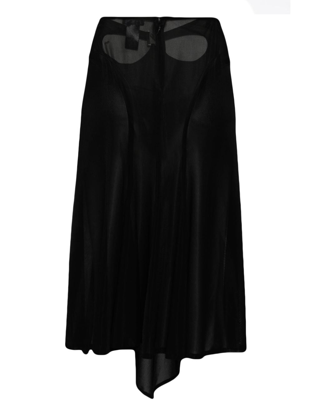 Shop Mugler M Cut-out Midi Skirt In Black