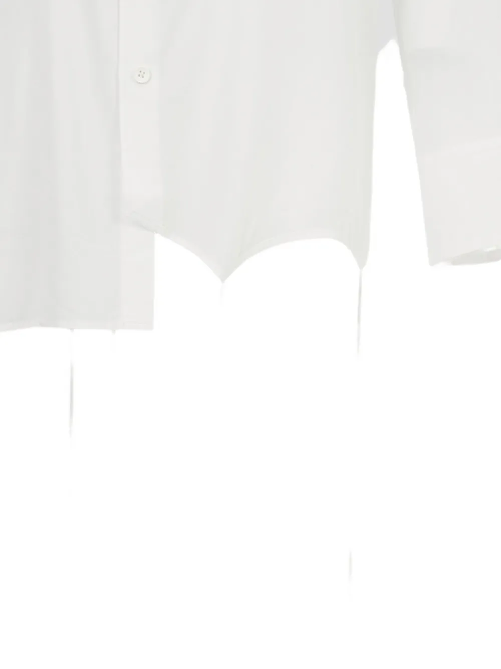 Sulvam Asymmetrical-hem Long-sleeve Shirt In White