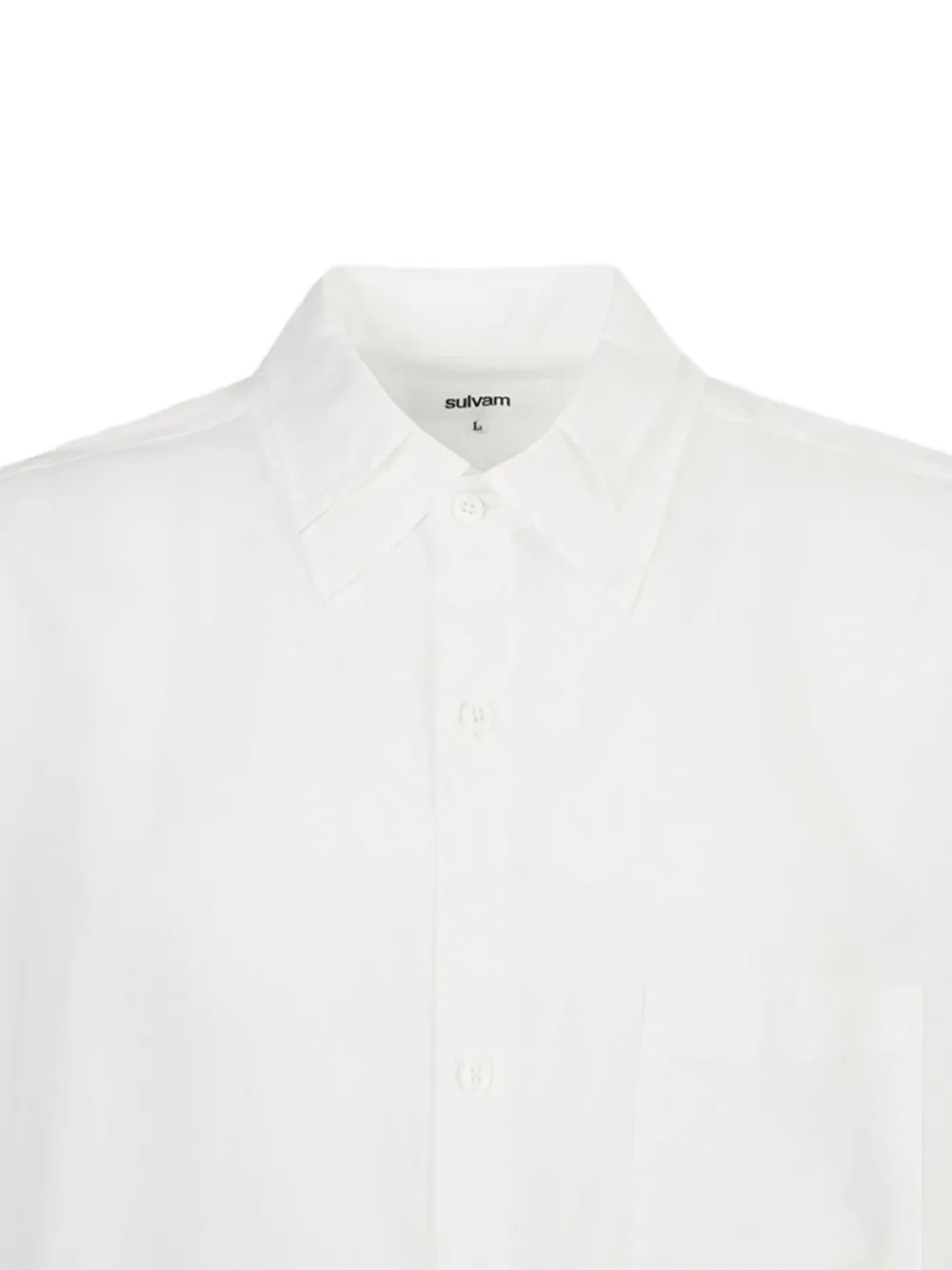 Sulvam Asymmetrical-hem Long-sleeve Shirt In White