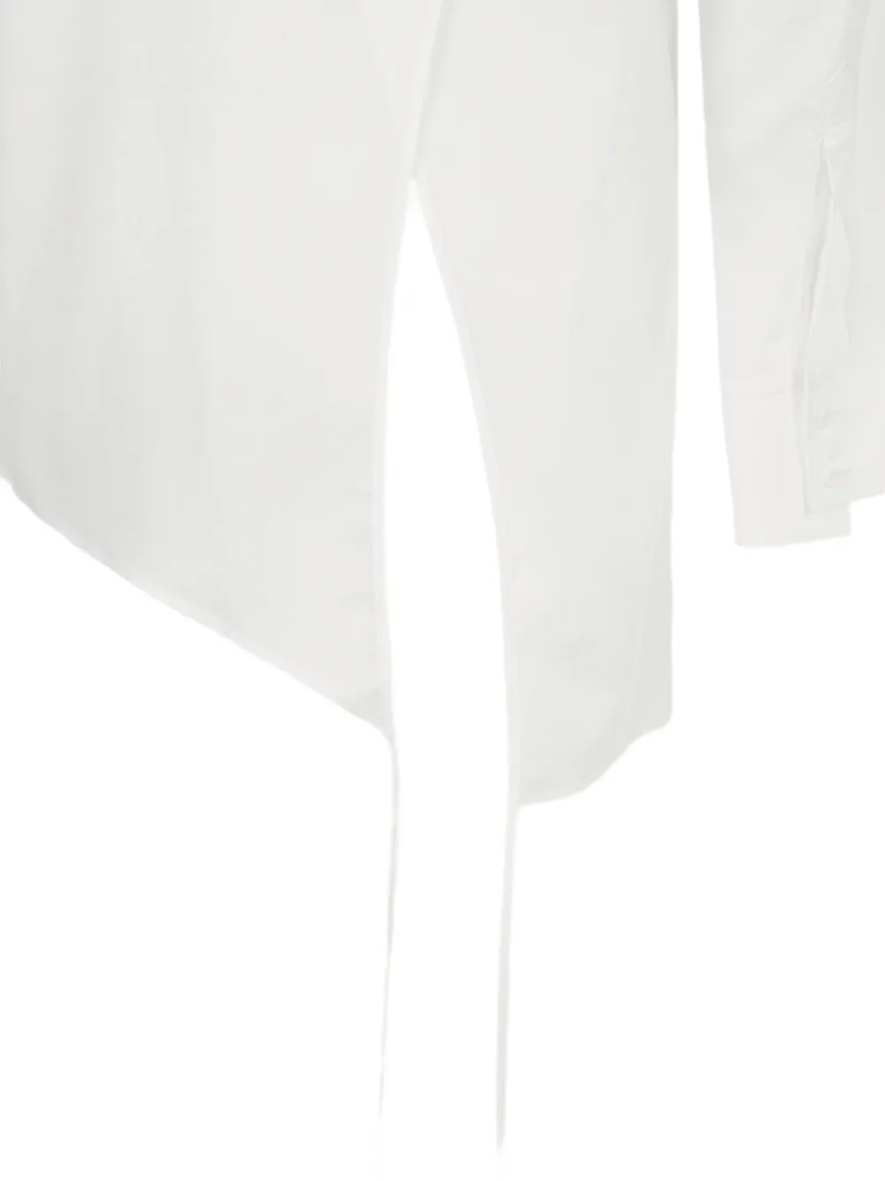 Sulvam Asymmetrical-hem Long-sleeve Shirt In White