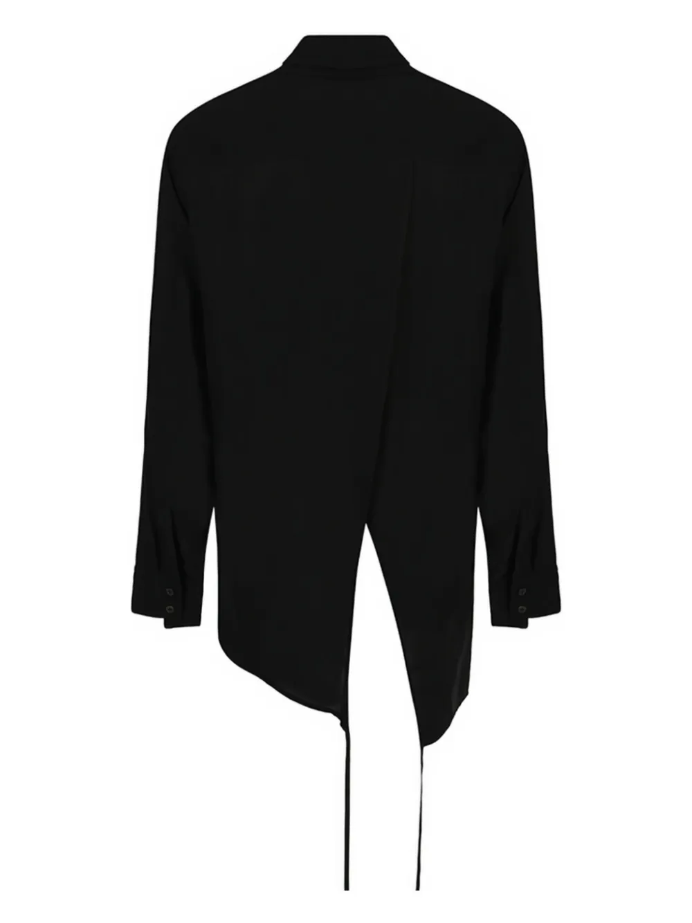 Sulvam asymmetrical drawstring shirt - Zwart