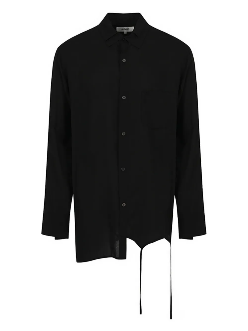 Sulvam Asymmetrical Drawstring Shirt In Black