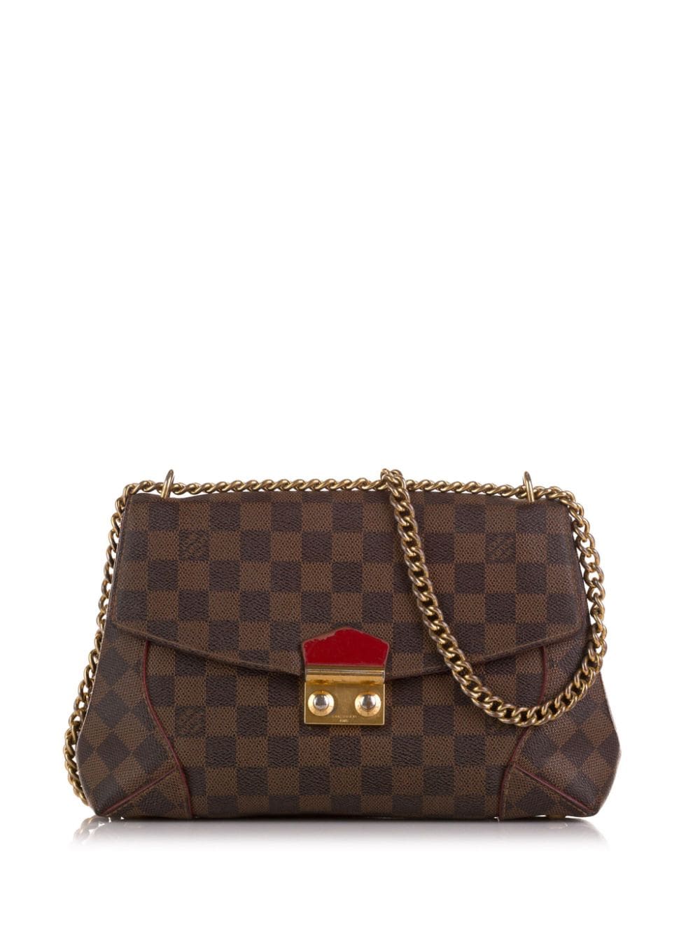 Pre-owned Louis Vuitton 2016   Damier Ebene Caissa Clutch Shoulder Bag In Brown