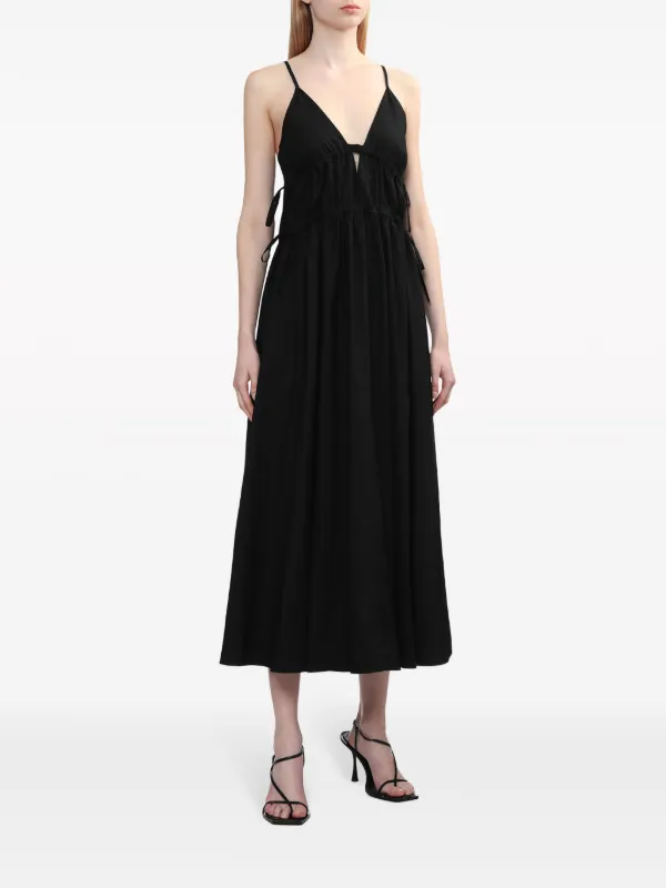 knee length dresses for ladies Miranda Midi Drop Waist Cotton Dress - Brown | Occasion Dress in Sizes  XXS–6X main image 0