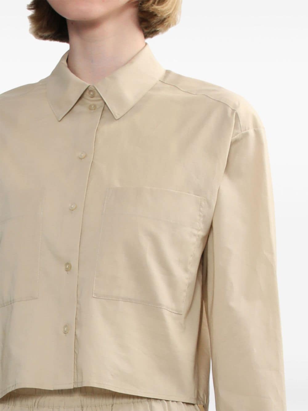 Shop Herskind Cotton Cropped Shirt In Neutrals