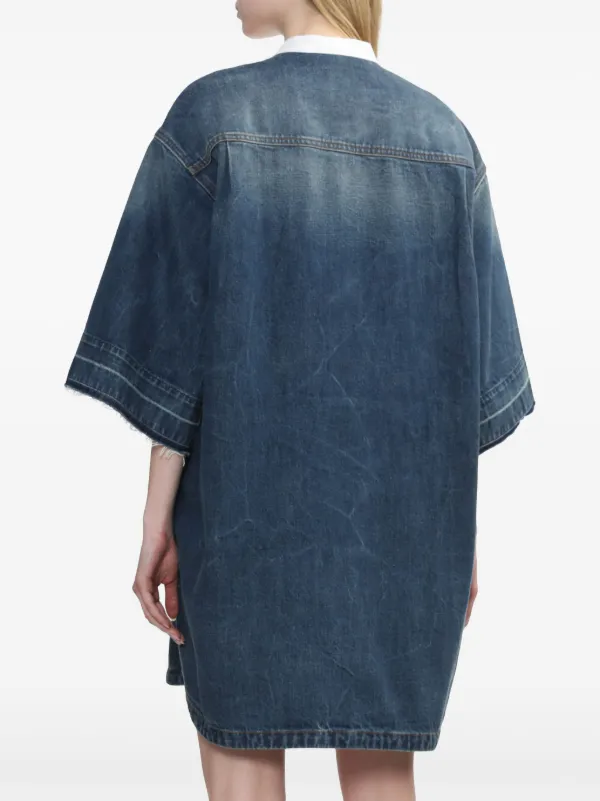 Stella McCartney Cotton short-sleeve Tunic Dress | Blue | FARFETCH