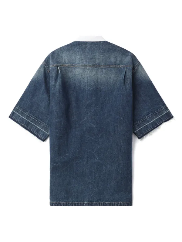 Stella McCartney Cotton short-sleeve Tunic Dress | Blue | FARFETCH