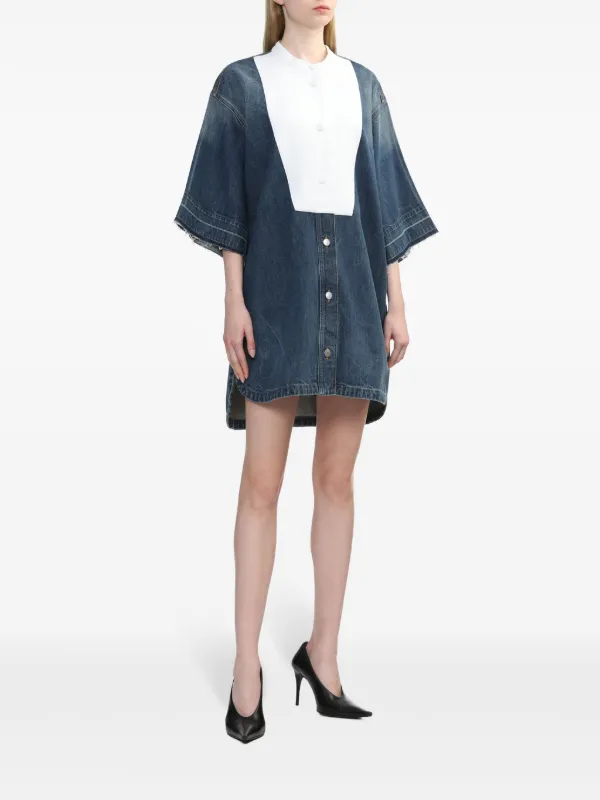 Stella McCartney Cotton short-sleeve Tunic Dress | Blue | FARFETCH