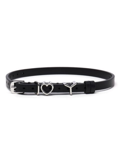 Y/Project heart-plaque leather choker