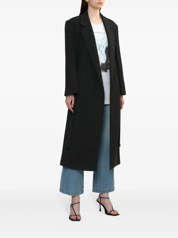 [LOW CLASSIC] / ☆ 24SS OVER FIT BELTED COAT / BLACK LOW CLASSIC Double Long Coat - Black | Garmentory