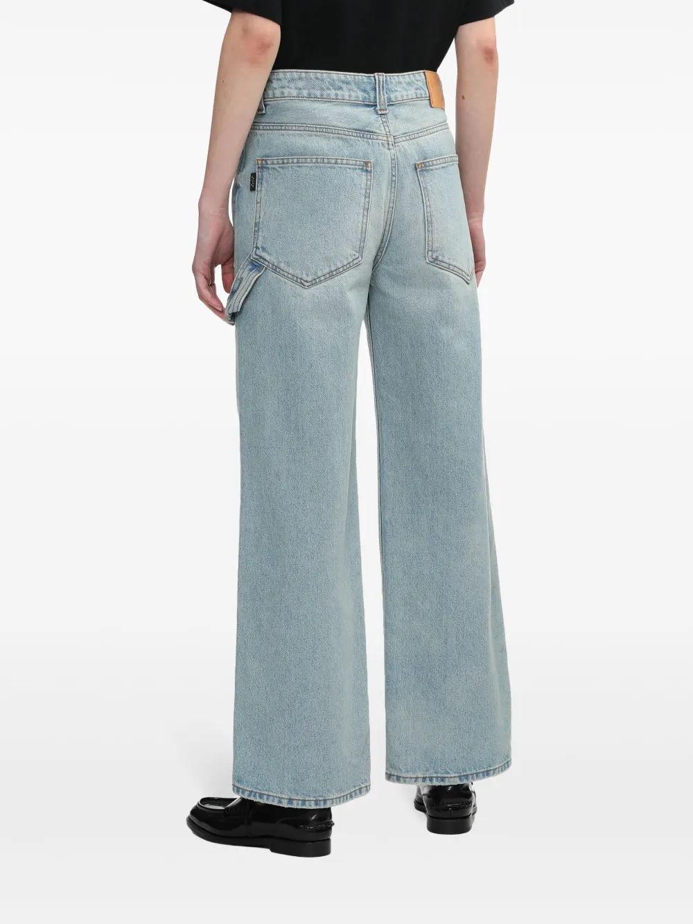 Shop Haikure High-waisted Straight-leg Trousers In Blue