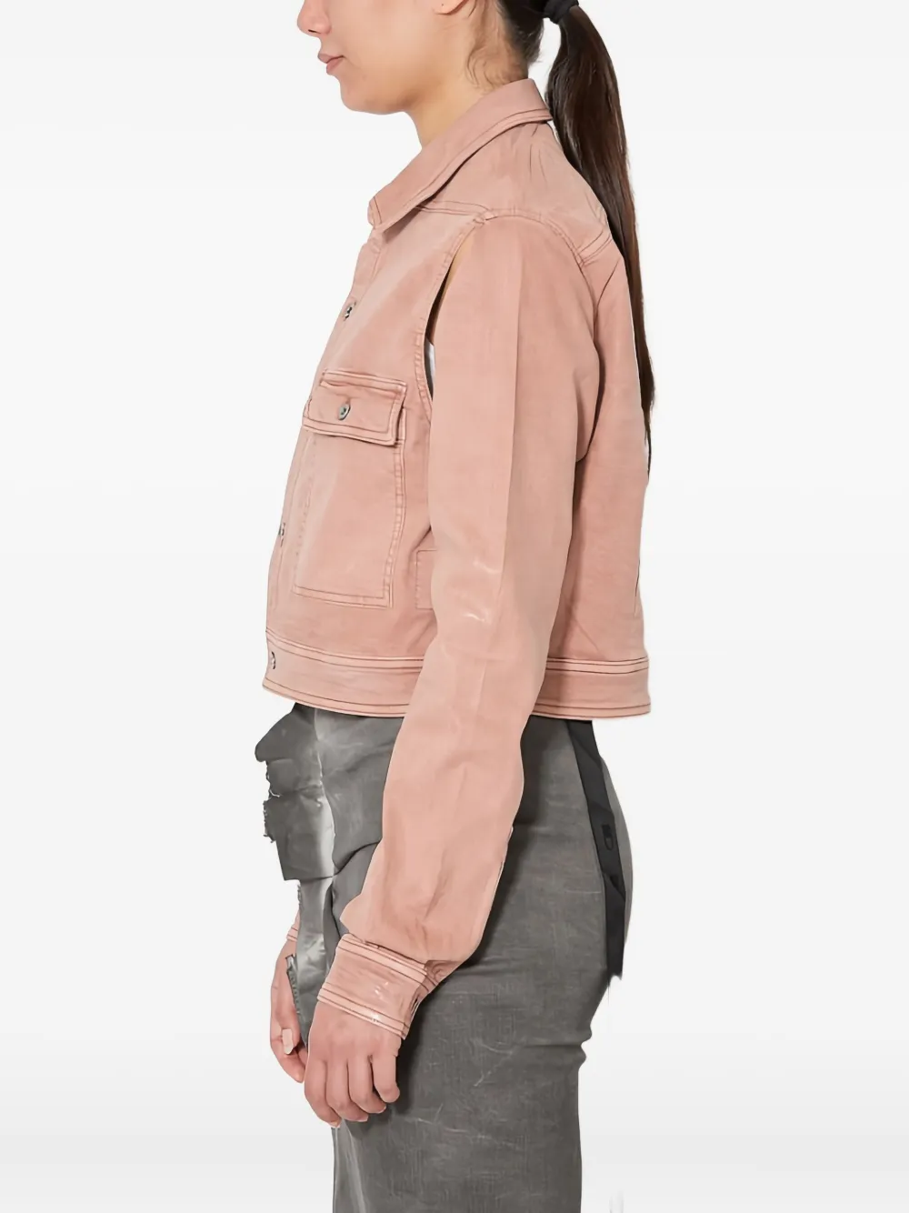 Rick Owens Drkshdw Cut Out-detail Jacket In Pink