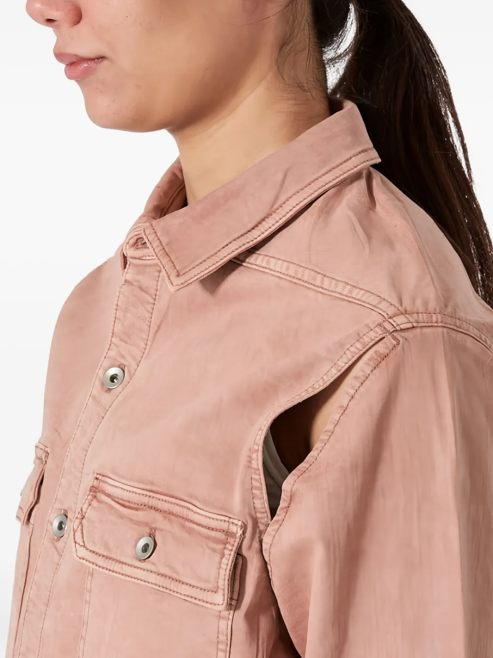 Rick Owens Drkshdw Cut Out-detail Jacket In Pink