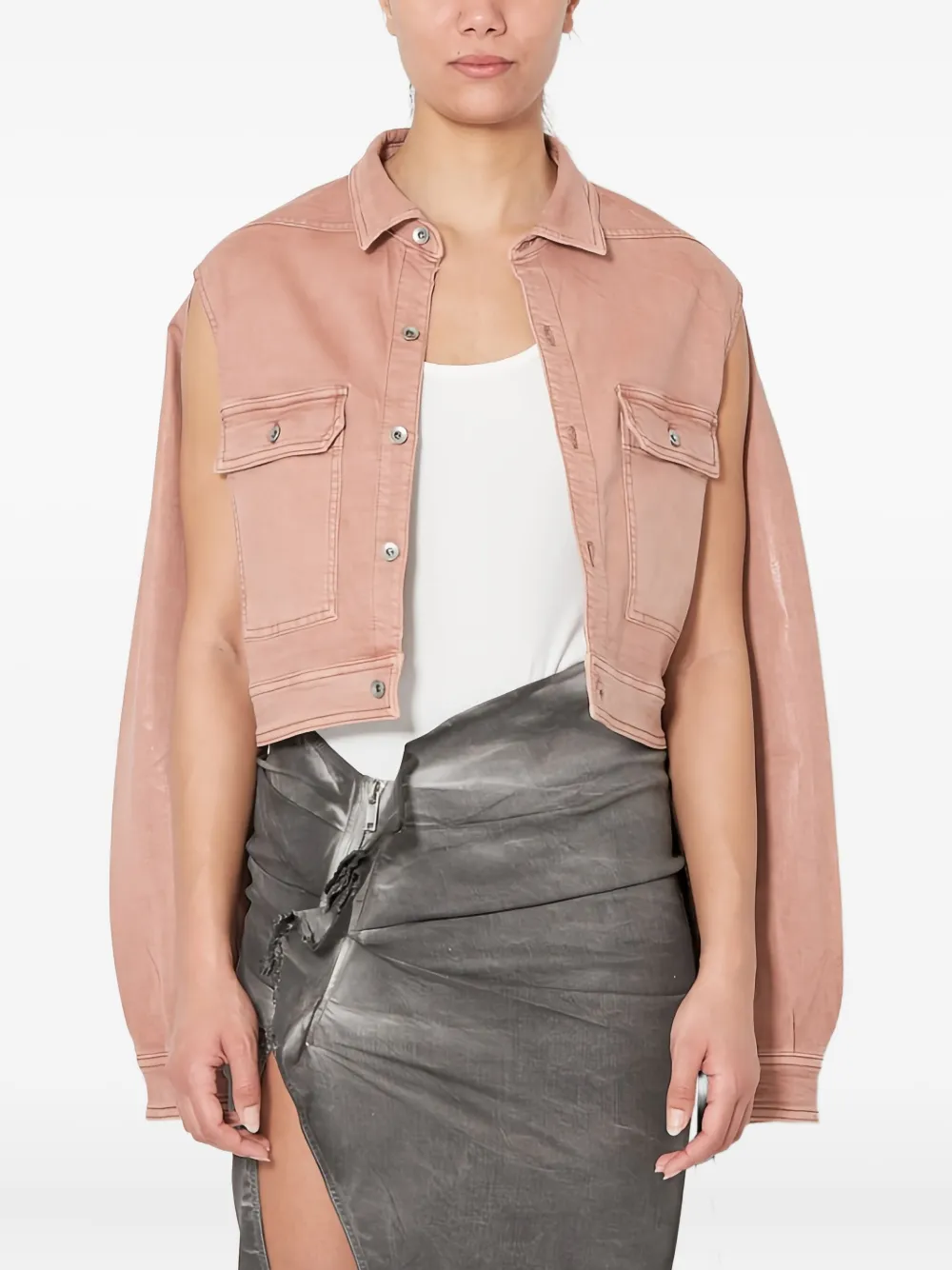 Rick Owens DRKSHDW cut out-detail jacket | Pink | Image 1