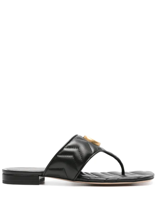 Gucci Double G Leather Sandals Black FARFETCH CA