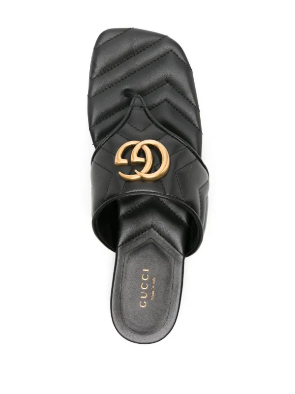 Gucci Double G leather sandals women Calf Leather Calf Leather Calf Leather 36 Black