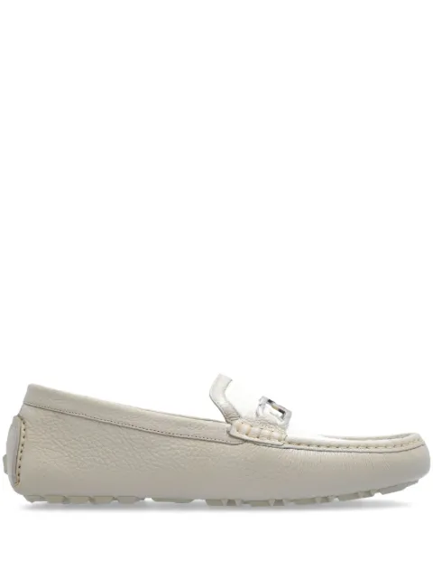 FENDI O'Lock monogram-panel leather driving loafers