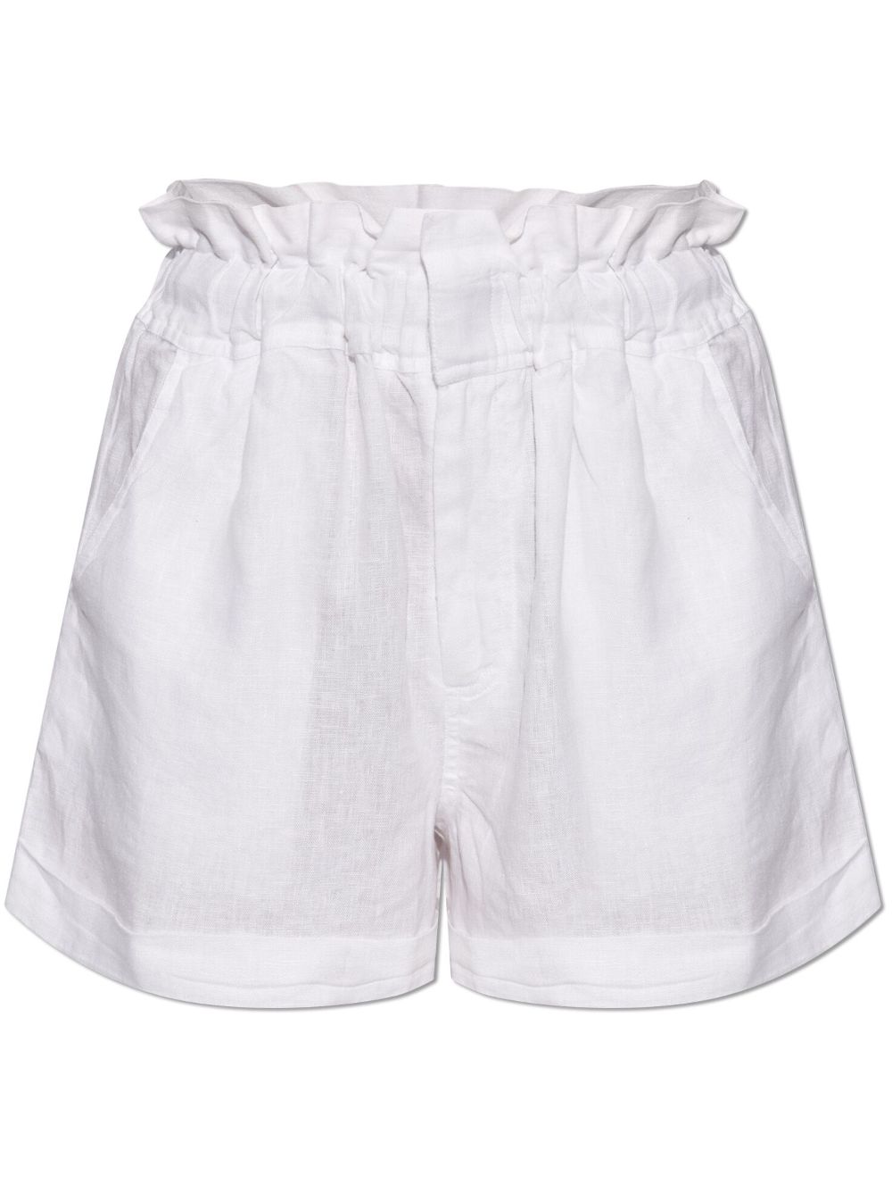 Posse Ducky paperbag-waist linen shorts - White