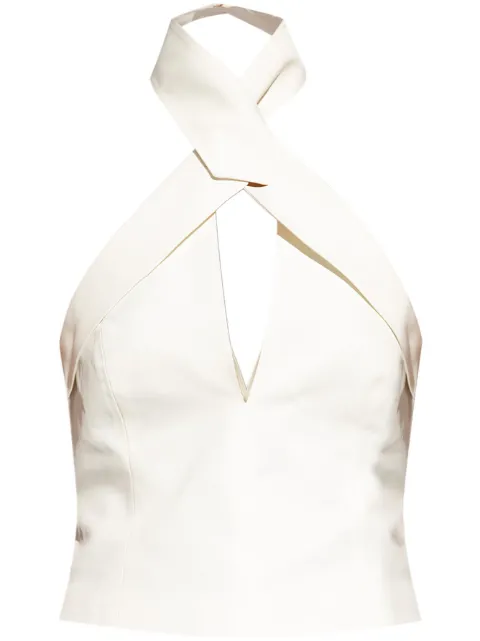 Cult Gaia Danil halterneck cotton top 