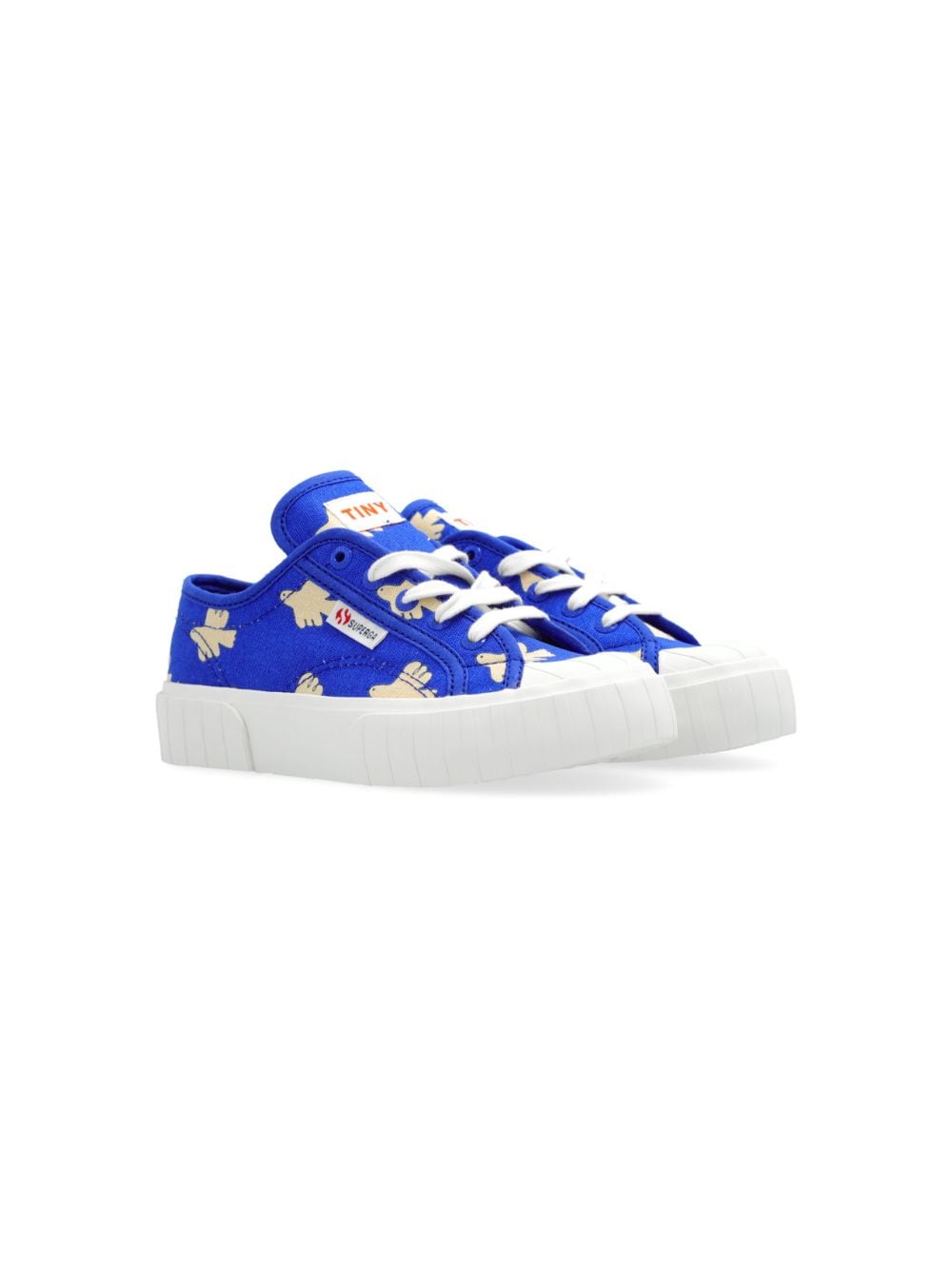 Shop Tiny Cottons X Superga Doves-print Cotton Sneakers In Blue