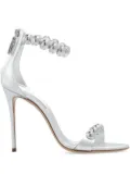 Casadei 100mm metallic leather sandals - Silver