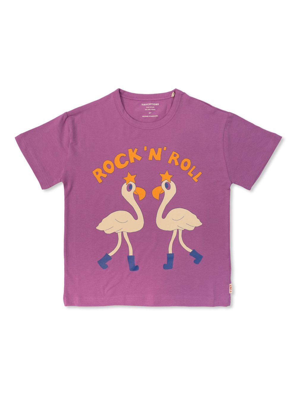Tiny Cottons Kids' Flamingos 棉t恤 In Purple