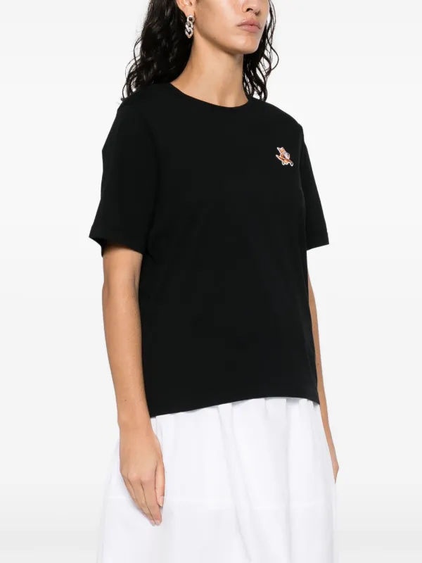 Maison Kitsuné Speedy Fox-appliqué T-shirt | Black | FARFETCH