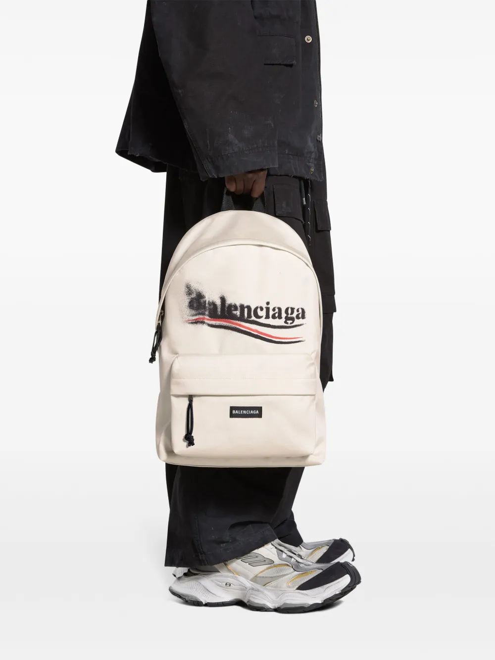 Shop Balenciaga Explorer Logo-print Backpack In White