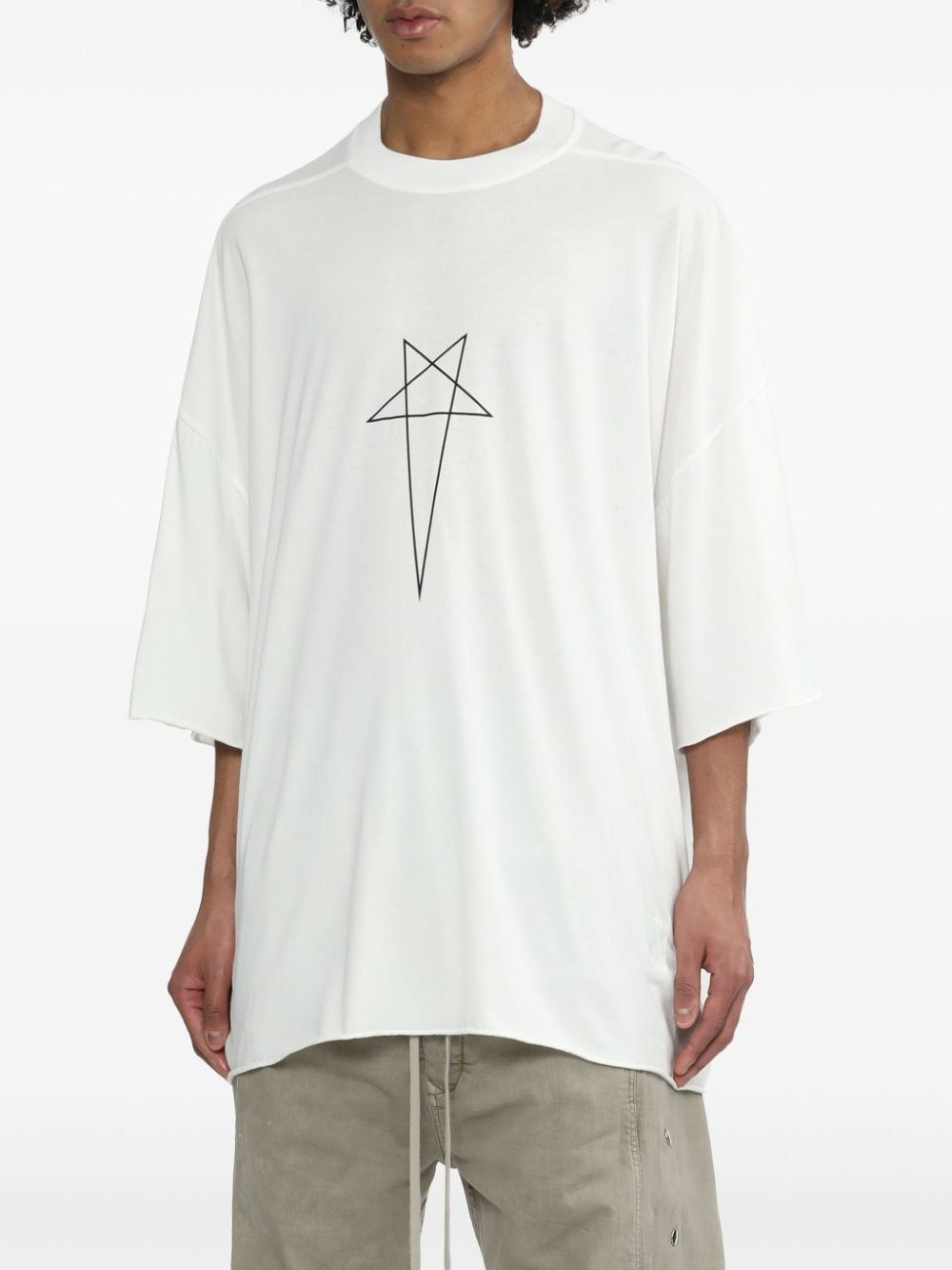 Shop Rick Owens Drkshdw Graphic-print Cotton T-shirt In White
