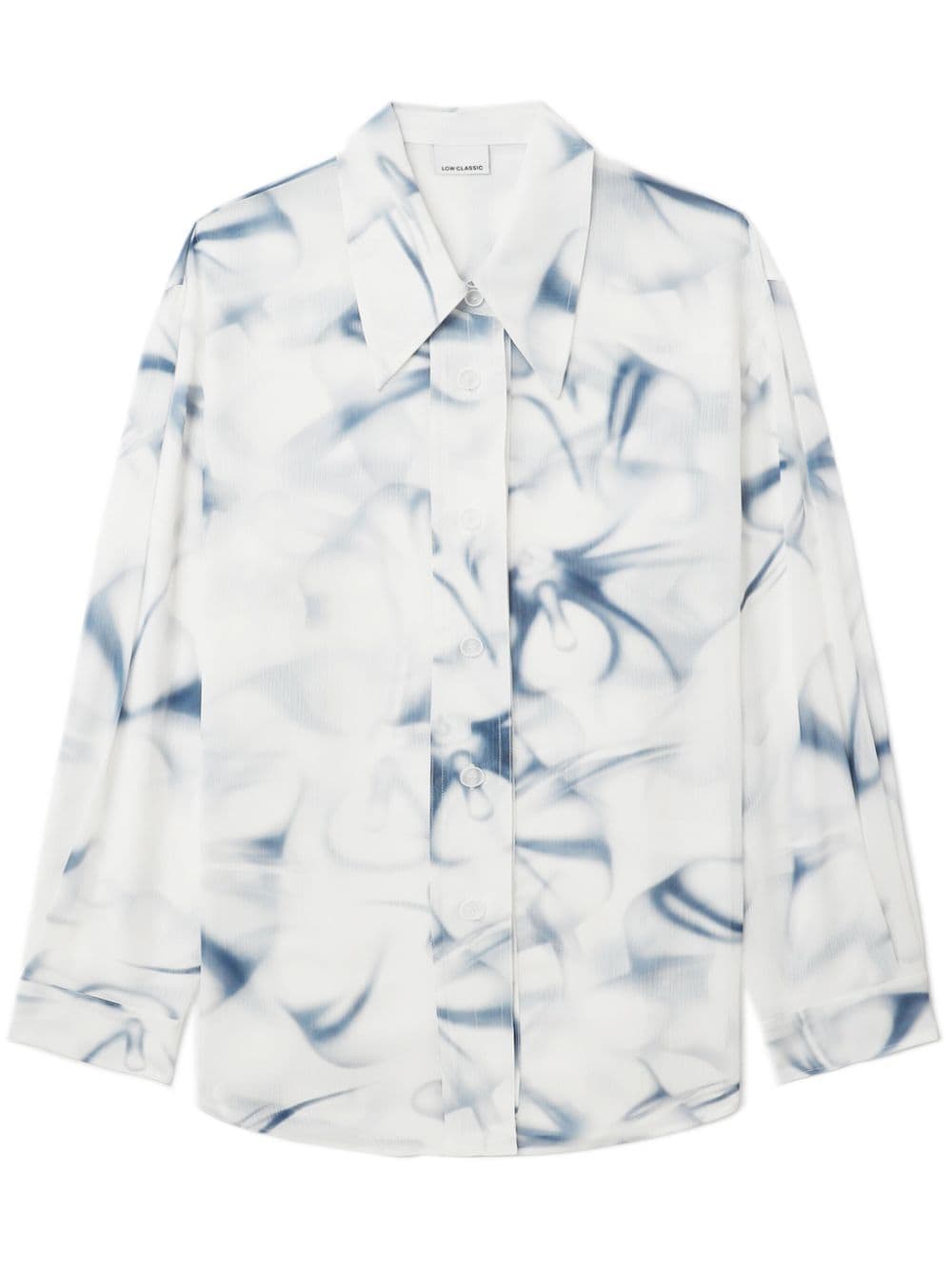 Low Classic Marble-pattern Long-sleeve Shirt In Multi